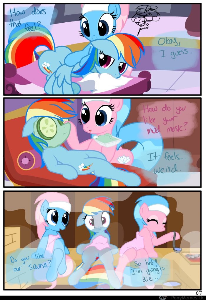 Rainbow Dash w saunie